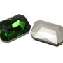 Cabochon din sticla, octogonal, 18x13 mm, green