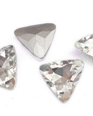 Cabochon din sticla, triunghi, 20x20 mm, cristal