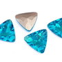 Cabochon din sticla, triunghi, 20x20 mm, aquamarin