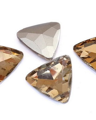 Cabochon din sticla, triunghi, 25x25 mm, bronze shade