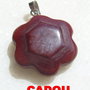 Pandantiv jasp rosu floare aprox 7x19.5x30 mm (cu agatatoarea)
