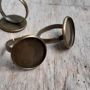 Baza inel reglabil bronz, pt cabochon - interior 16 mm