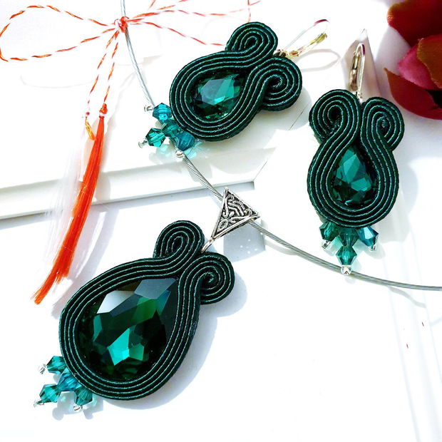 Set verde EMERALD,  Set soutache