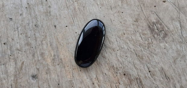 Cabochon agata neagra, 30x15 mm