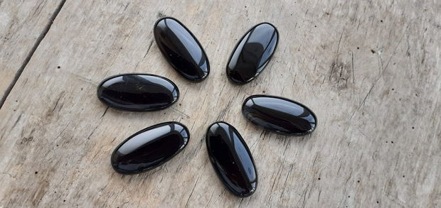 Cabochon agata neagra, 30x15 mm