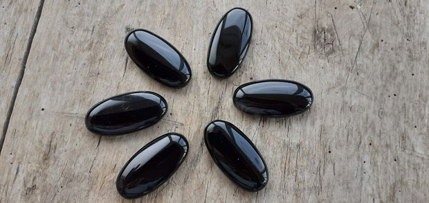 Cabochon agata neagra, 30x15 mm