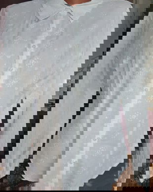 BLUZA MISTRAL LONDON BUMBAC FIN BRODATA MARIME 14, XL