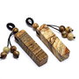 Pandantiv picture jasper cu snur matase maro 40x10x10mm  GSLAK-T 048
