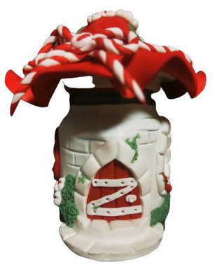 Lampa de veghe Martisor - White Flowers Fairy House