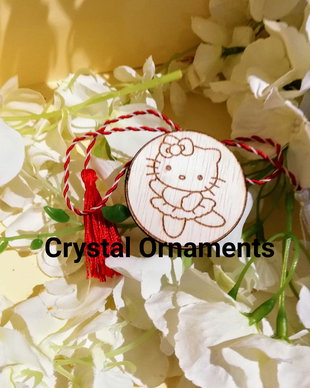 Martisor din lemn Hello Kitty