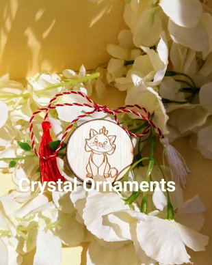 Martisor din lemn pisica Marie