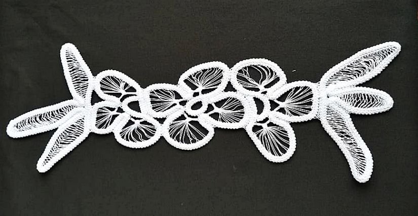 mileu alb crosetat manual laseta , 39 cm