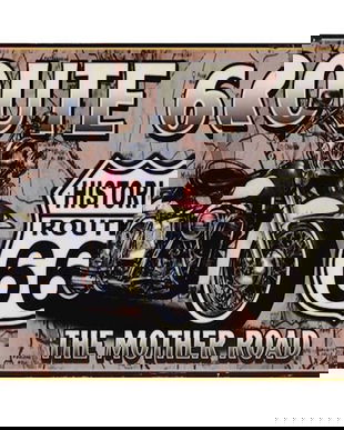 Tablou din metal cu o motocicleta