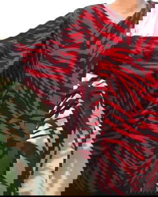 Rochie print animal tricot fin , lana in amestec