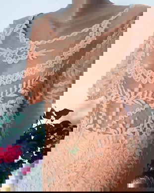 Bluza dantela structurata, pe tulle