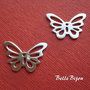 Fluturas din argint rodiat aprox 0.6x12.5x18.5 mm