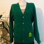 Cardigan verde padure , lana