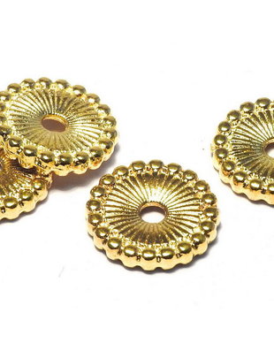 Distantier metalic, auriu, 12x2 mm