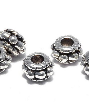 Distantier metalic, argintiu antichizat, 5x3 mm