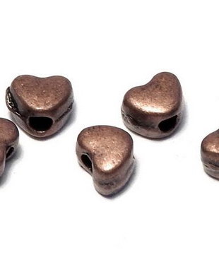 Distantier metalic, inimioara, cupru, 3.5x4 mm