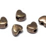 Distantier metalic, inimioara, bronz, 3.5x4 mm