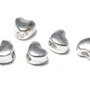 Distantier metalic, inimioara, argintiu, 3.5x4 mm
