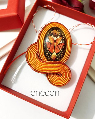 Brosa-mărțișor soutache,  Mărțișor unicat