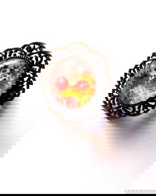 Inel cu model floral 38144