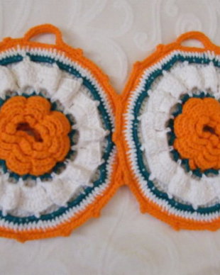 2 pot holders bumbac