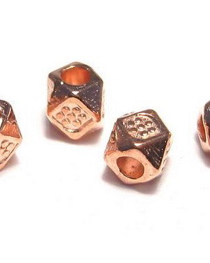 Distantier metalic, rose gold, 3.5x3 mm