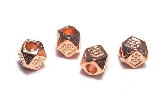 Distantier metalic, rose gold, 3.5x3 mm