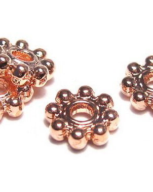 Distantier metalic, rose gold, 4.5x1 mm