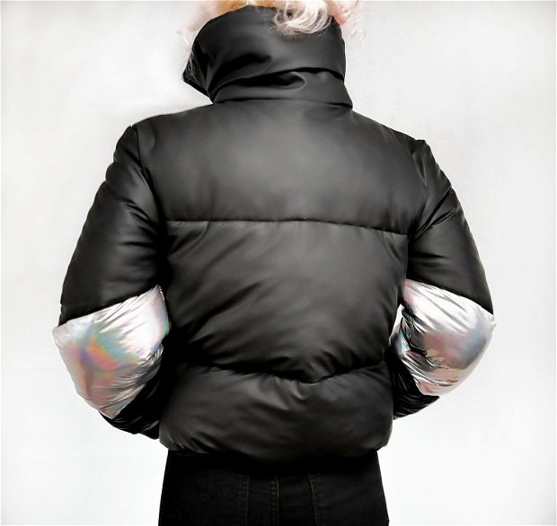Puffer Jacket Black Hologram