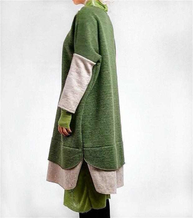 Rochie pulover lana doua culori