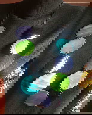 COLIER SPECTACULOS DIN RONDELE MARI DE SIDEF MULTICOLORE