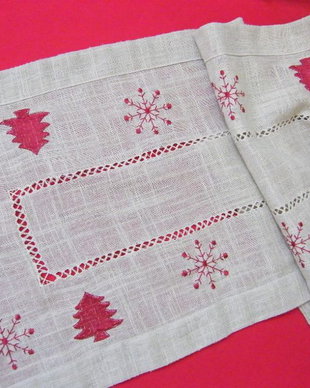 Traversa-runner cu broderie Craciun 1,64m
