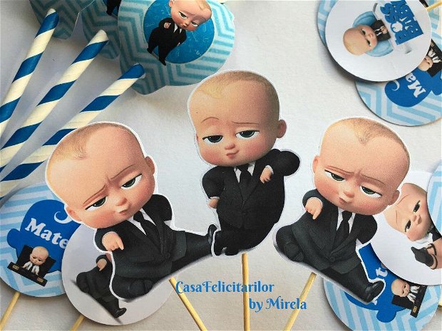 Toppers personalizat cu nume- tematica Baby boss