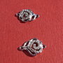 Link cu zirconii din argint .925 rodiat aprox 2x9.7x13.3 mm (cu anourile)
