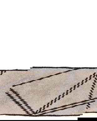 Covor tesut din bumbac Nature 340830 Bej / Negru, 70 x 200 cm, Villa Collection