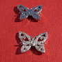 Fluturas - link cu zirconii din argint .925 rodiat aprox 2x13x16 mm