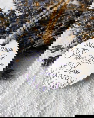 Etichete marturii nunta, etichete lavanda, etichete marturii, marturii rustice, etichete marturii kraft, etichete multumire mărturii, carton gros, perforate, nunta rustica, etichete marturii violet