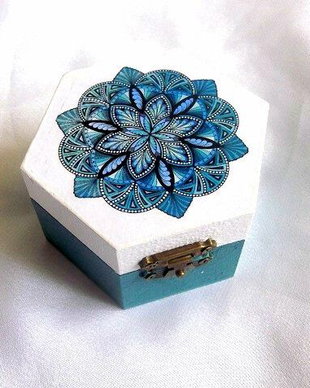 cutie lemn decorata mandala 38692