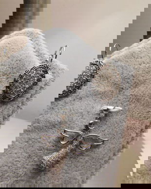 Set   cercei noi , pandantiv  argint  925  , cristale zirconiu