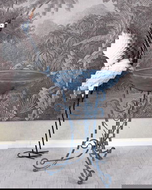 Suport pentru ghiveci din fier forjat antik blue