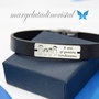 Bratara Personalizata / Piele Naturala / Placuta Argint 925 / Textul preferat