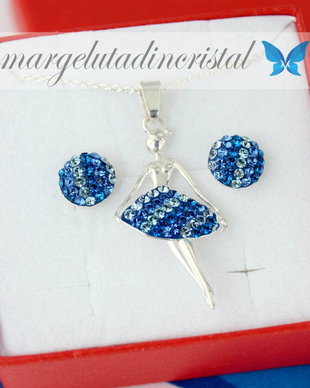 Set Swarovski / Balerina / Dansatoare / Argint 925
