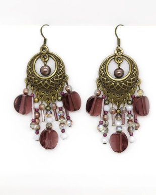 Cercei candelabru garnet