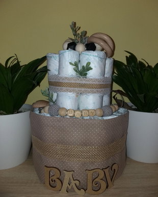 Tort de scutece personalizat Simplu