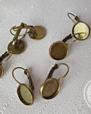 Baza cercei lever back, bronz - 12mm interior