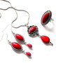 set colier , cercei si inel cu howlite rosu 38702